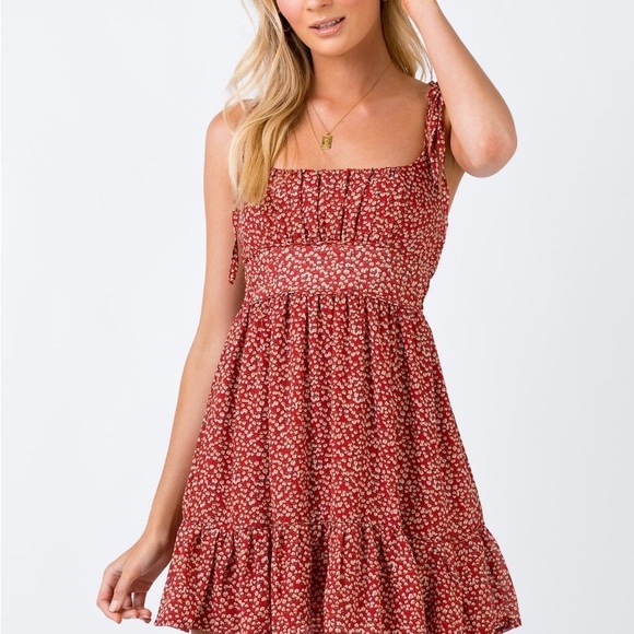 princess polly red floral mini dress Love Birds Mini Dress Red